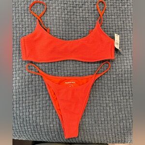 PacSun Red / Orange Textured Bikini